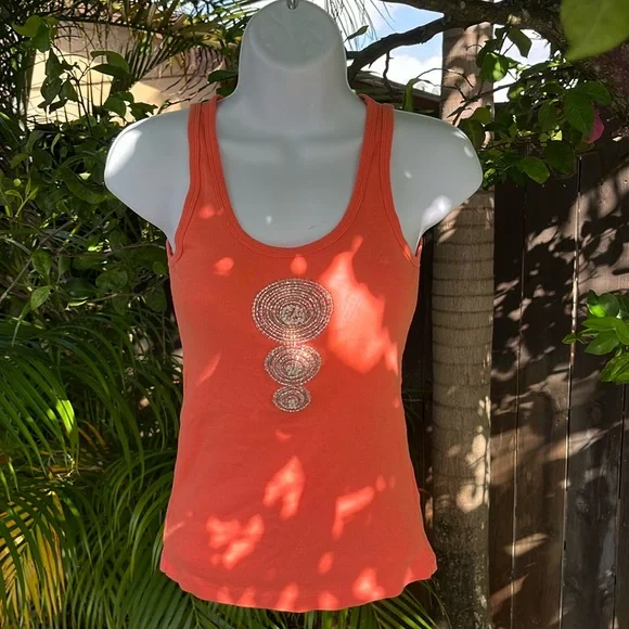 TORY BURCH Beaded Tank Top size xsmall - Picture 1 of 9